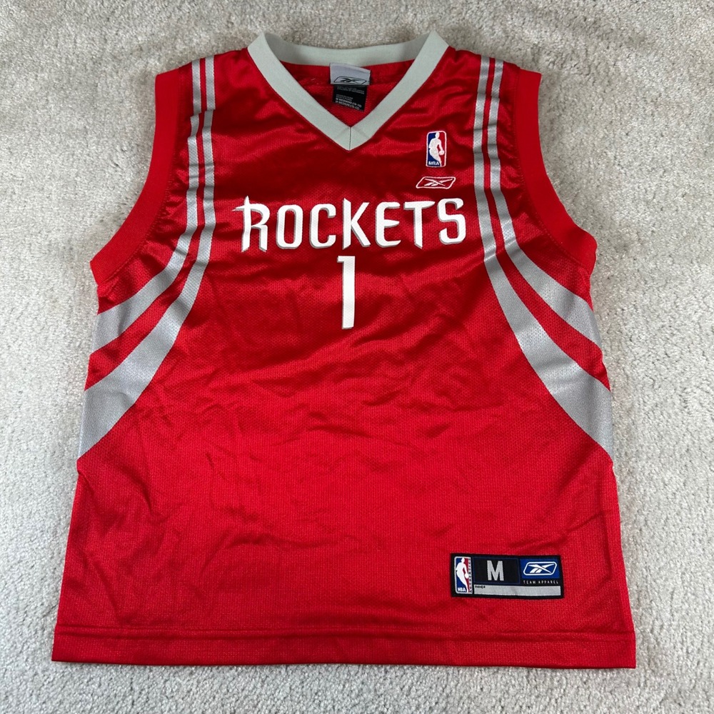 Reebok Basketball Jersey Kids Medium 10-12 Red Houston Rockets McGrady 1 NBA